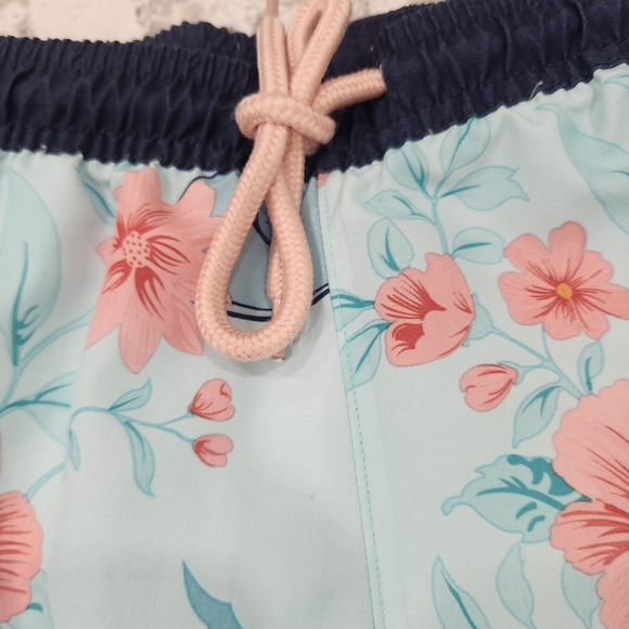 Batman Light Blue Floral Swim Board Shorts with Drawstring Waistband - Picture 6 of 11